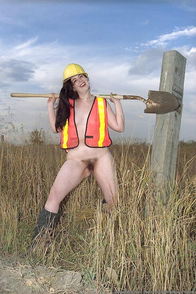 7P Bottomless and hairy working woman in public