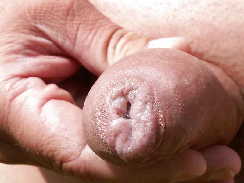 14P Wet Uncut Penis, Close-ups and slowly pulls back my foreskin