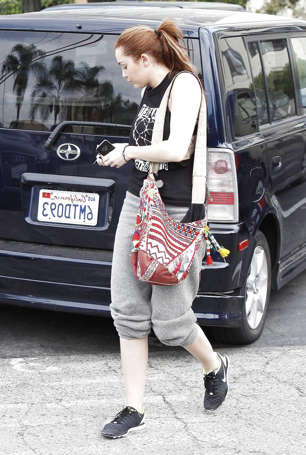 25P Miley Cyrus going to a gym in Toluca Lake