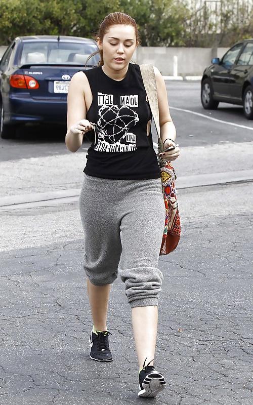25P Miley Cyrus going to a gym in Toluca Lake