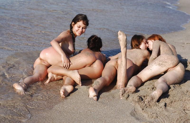 18P Four Teens On Beach .My Fav RedHead. Ur Fav?