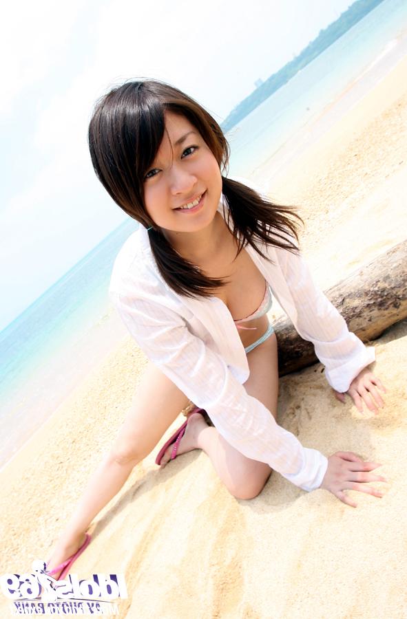 16P Arousing asian coed with hairy cunt Risa Misaki stripping outdoor