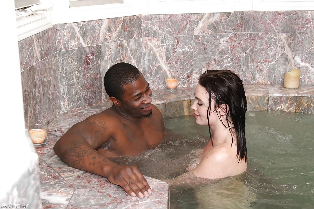16P Interracial blowjob in the pool by slutty teenager Jodi Taylor