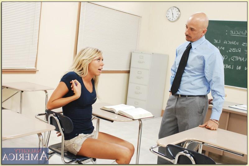 16P Sexy college blonde Brynn Tyler in hot reality sex with her teacher