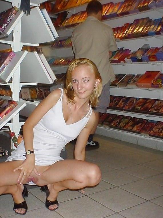 16P Blonde amateur flashing in sex-shop bySail