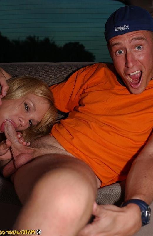 16P Lustful cougar shows off her blowjob skills at the back seat