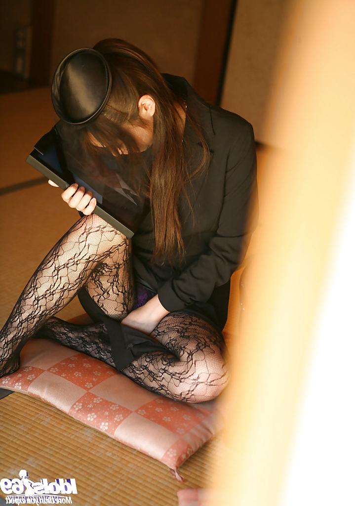 16P Stunning asian coed Miho Sonoda uncovering her petite bosoms