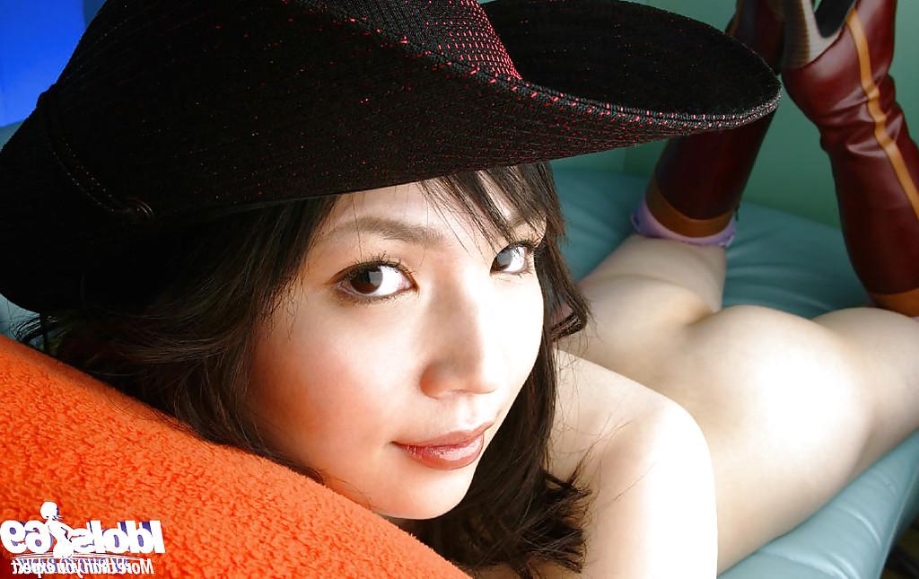 16P Foxy asian babe with hairy pussy revealing her tempting tiny curves