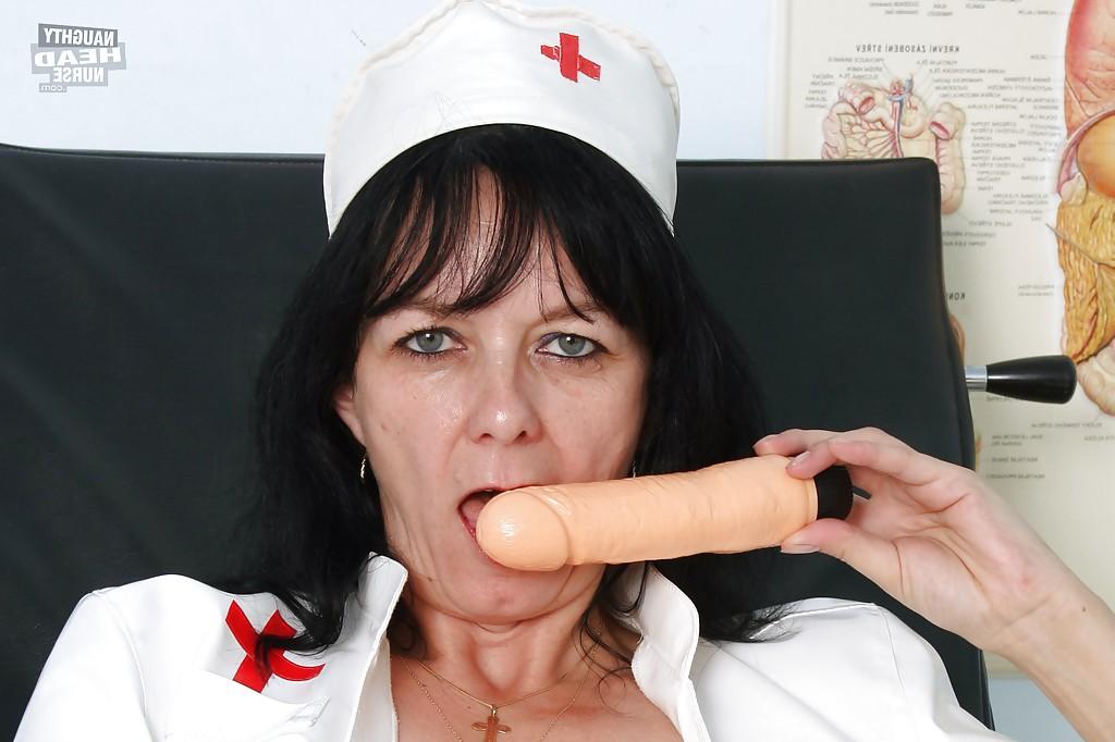 16P Sweet Mature Nurse Spreads &amp; Toys with her Smooth Dripping Wet Pussy