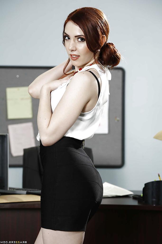 16P Office undressing action with a wonderful secretary Ember Stone