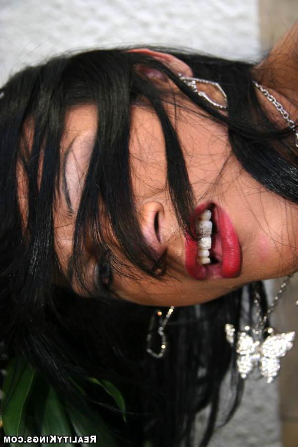 16P Hot Latina shemale Jo doesn't mind having a hard cock in her asshole