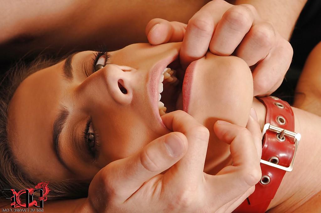 16P BDSM lover Demetris is spreading her slim legs wide open
