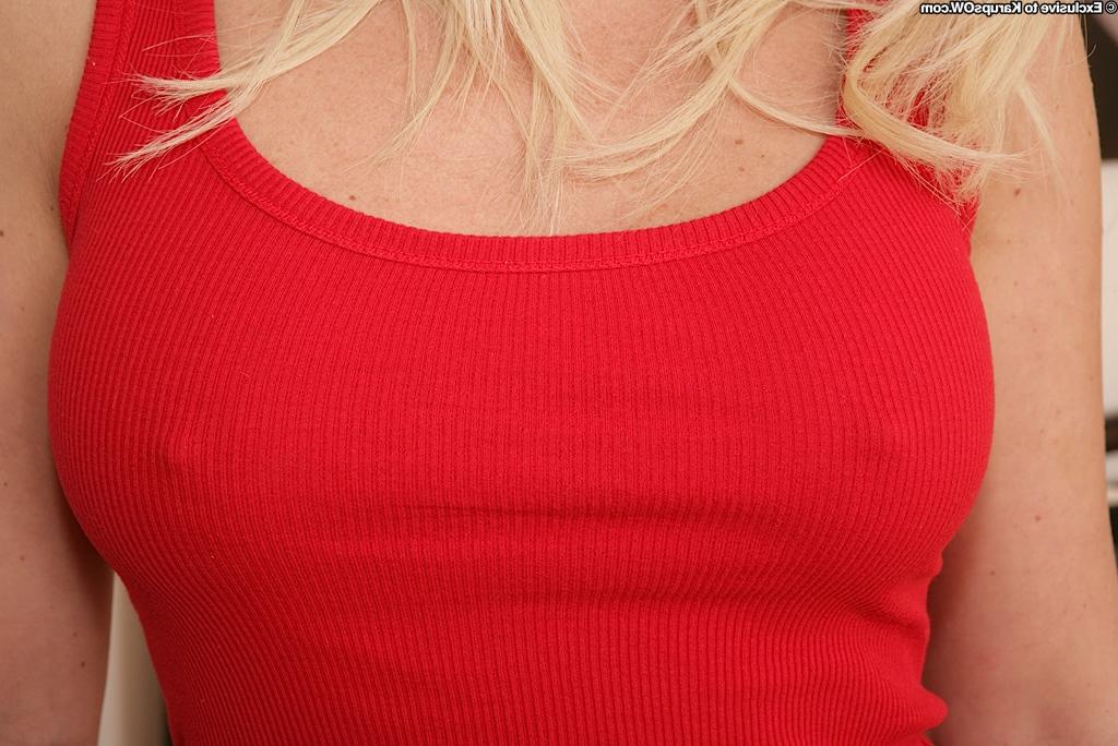 16P Blonde MILF Daniela plunging fingers into shaved vagina after undressing