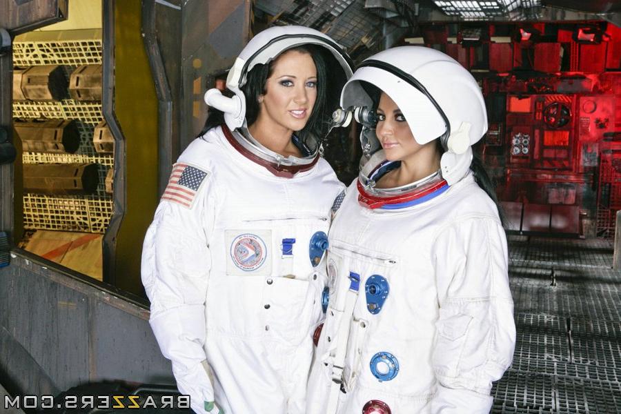 16P Jayden Jaymes and Audrey Bitoni pose in uniforms to strip them off