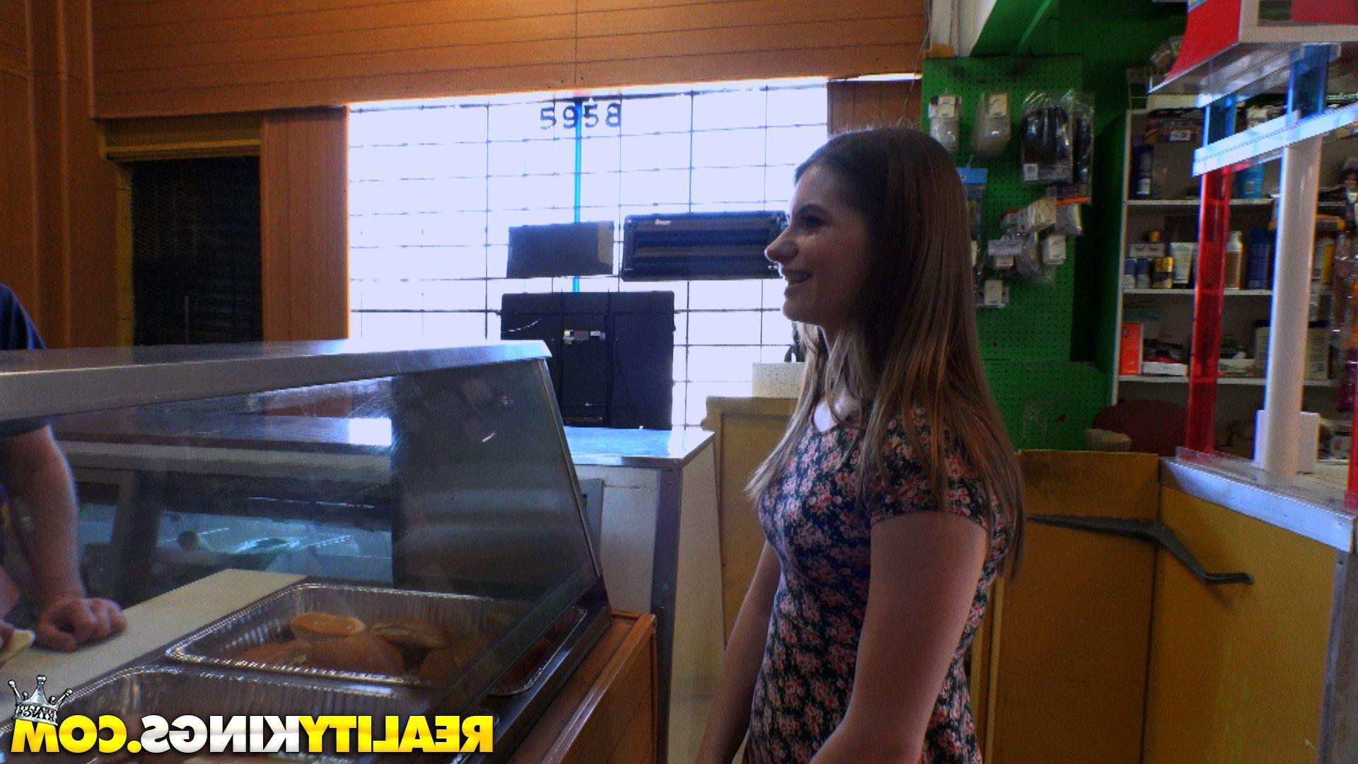 20P Hot teen Alice March fucks a stranger in a hot dog shop