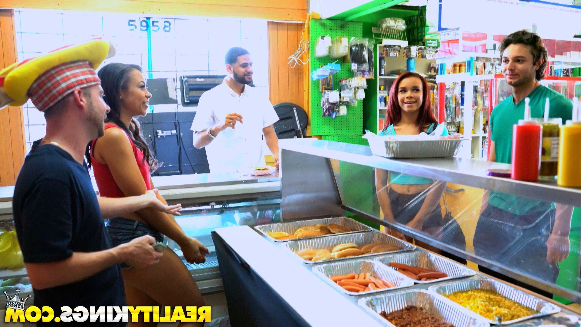 20P Hot teen Alice March fucks a stranger in a hot dog shop