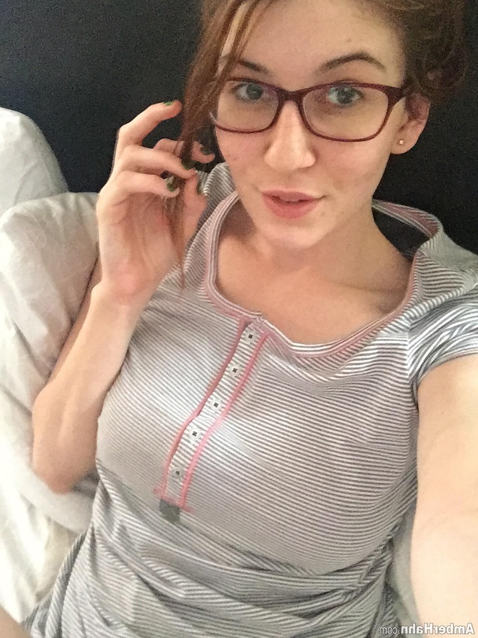 15P Hot teen Amber Hahn plays with herself in her pajamas