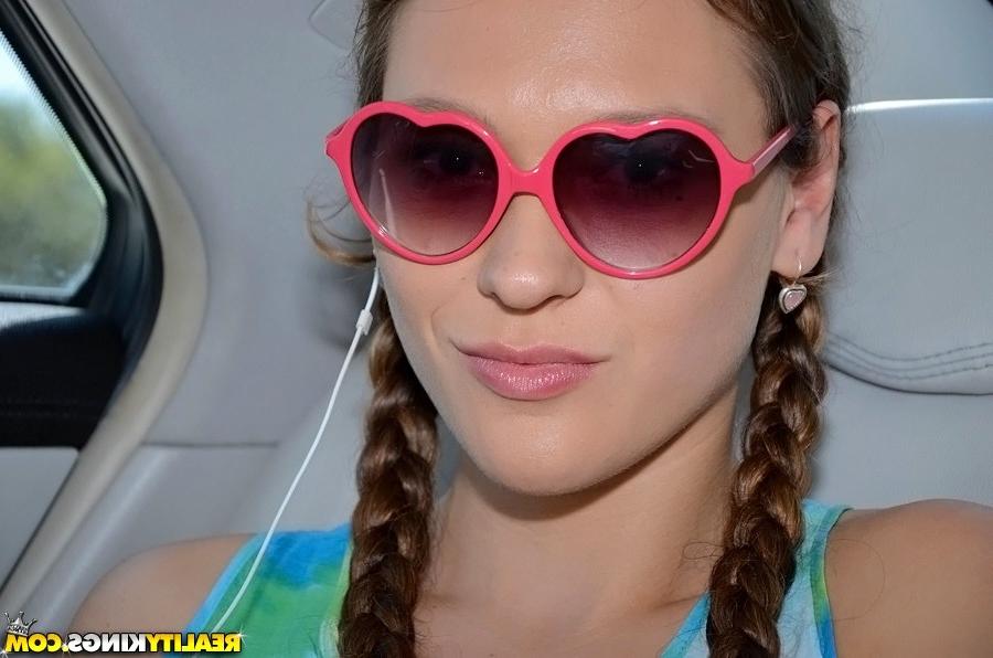 16P Sexy teen with pigtails Callie Calypso is spreading her slim legs