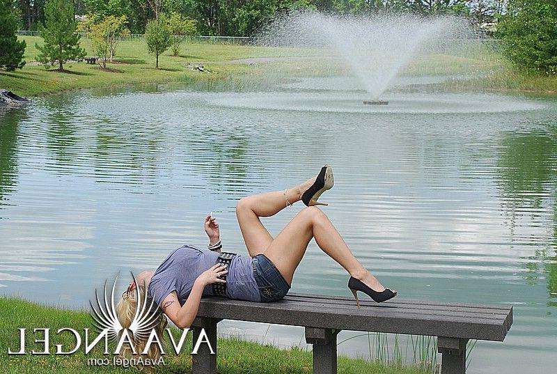 15P Pictures of teen nympho Ava Angel showing off her sexy legs