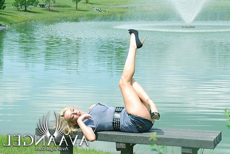 15P Pictures of teen nympho Ava Angel showing off her sexy legs
