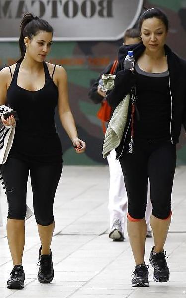 25P Kim Kardashian in leggings leaving a gym in Studio City