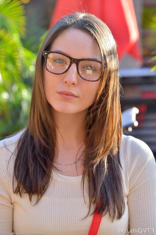 16P Hot coed Brooke gets naughty for you in "Behind Glasses"