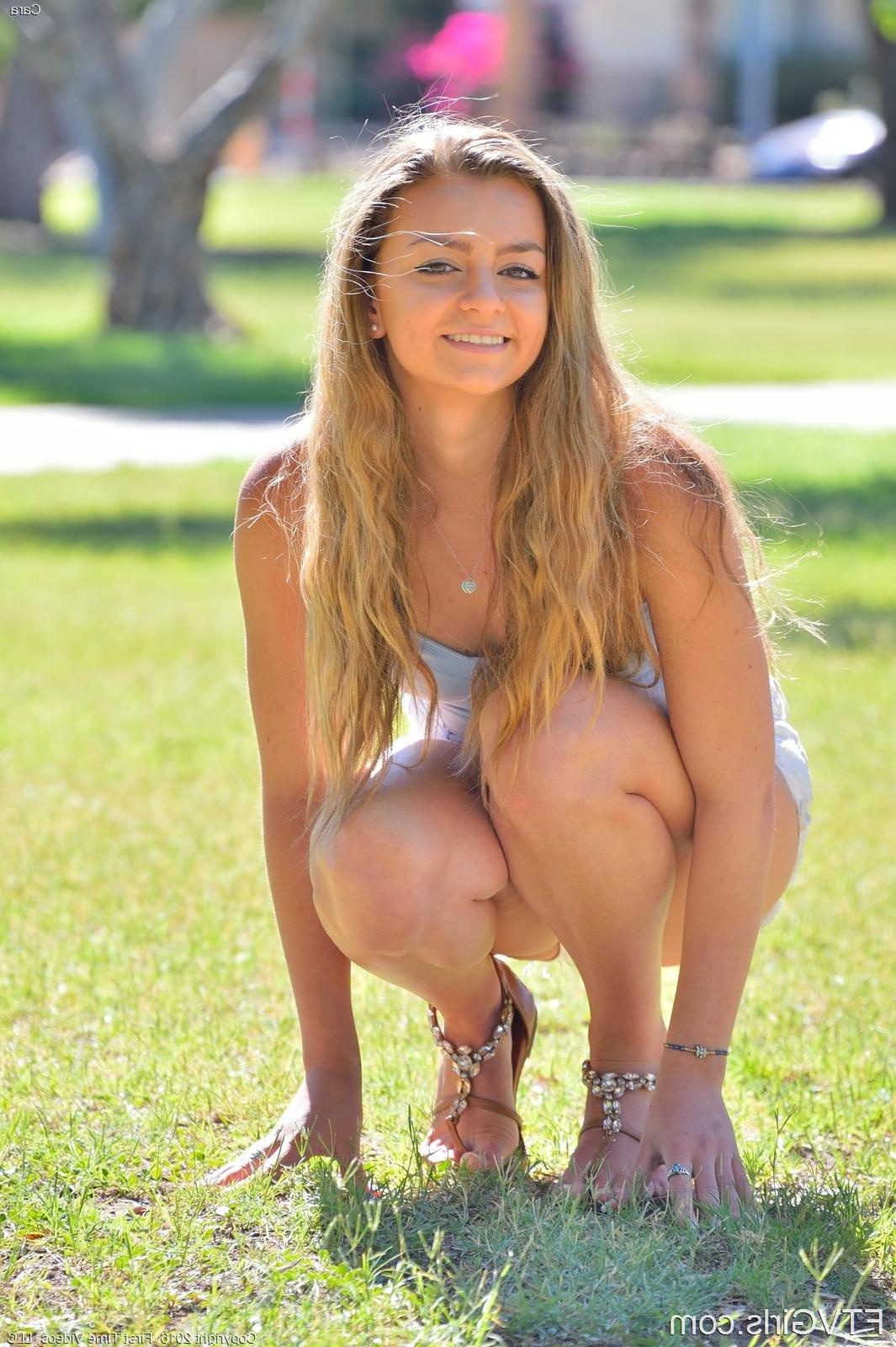 16P Blonde teen Cara gets naked for you outside in "Little Teen Teaser"