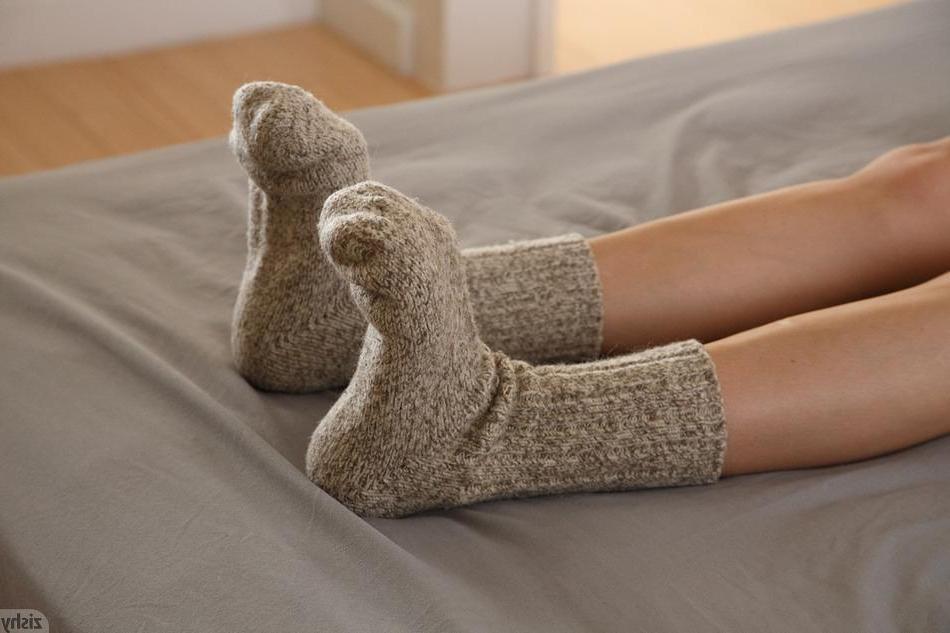 8P Blonde teen Colke Esenwein teases in her wooly socks and pigtails