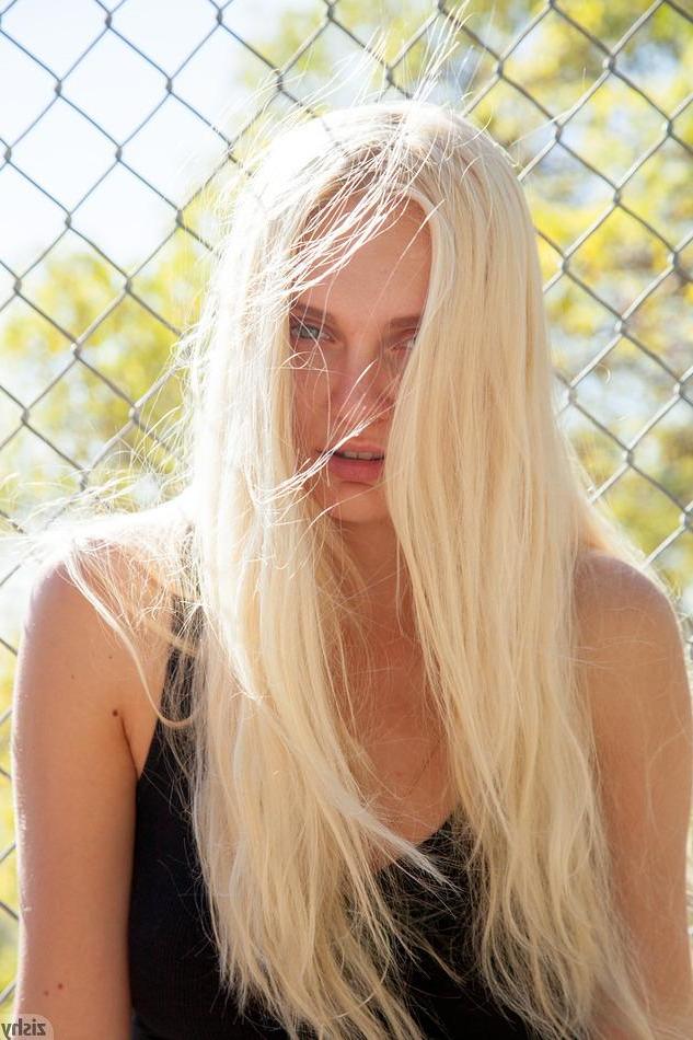 8P Blonde teen Dasha Krasova shows you what's up her skirt outside