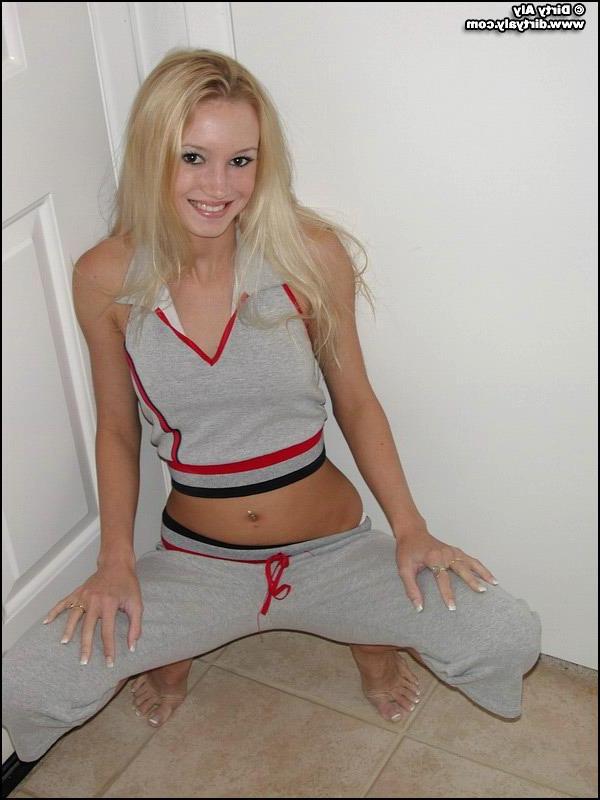 20P Aly gets naked and spreads her legs