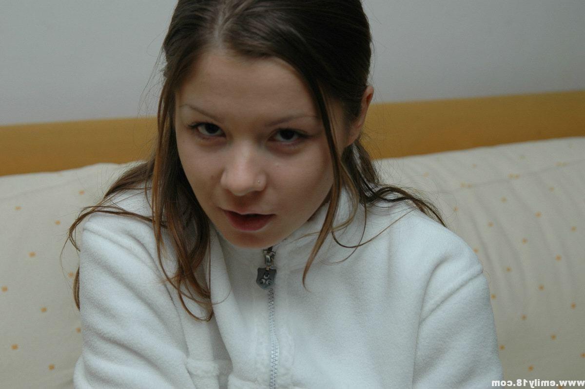 15P Pictures of Emily 18 flashing her tits and panties