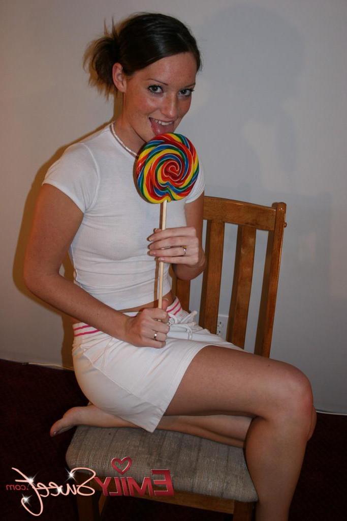 20P Pictures of teen girl Emily Sweet with a giant lollipop