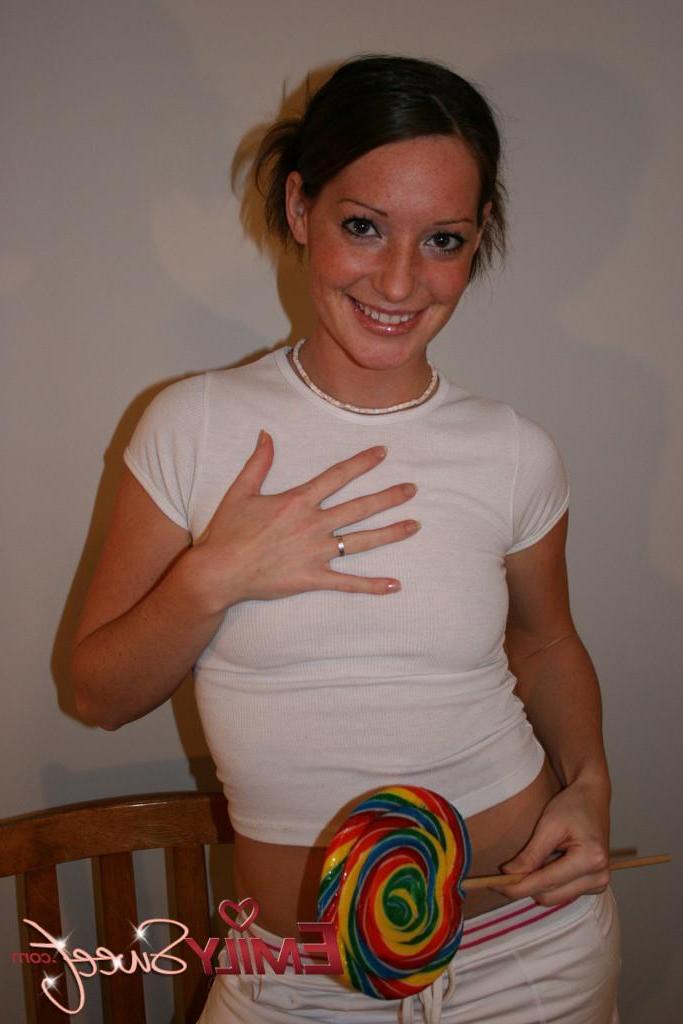 20P Pictures of teen girl Emily Sweet with a giant lollipop