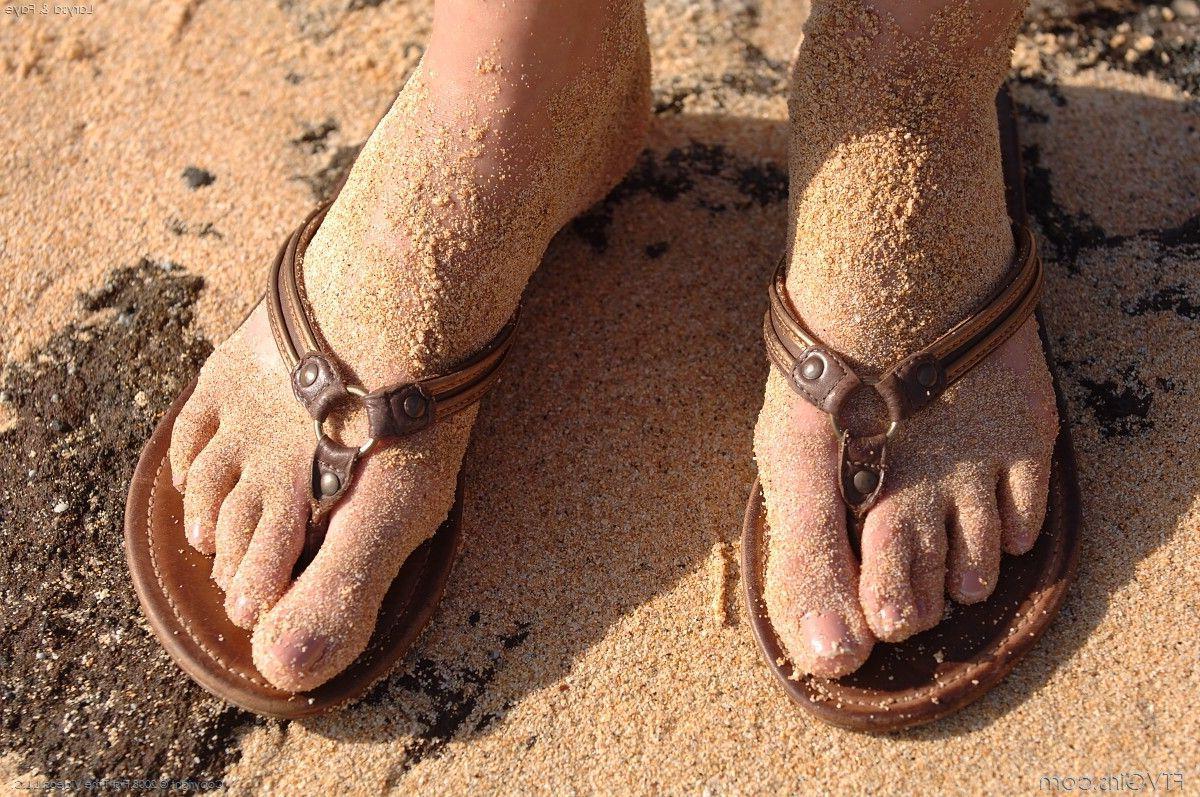 20P Pictures of two hot teen girls having fun on a beach