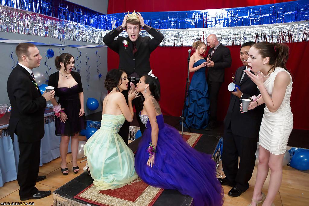 16P Kendall Karson and Raven Bay are going wild on a school party