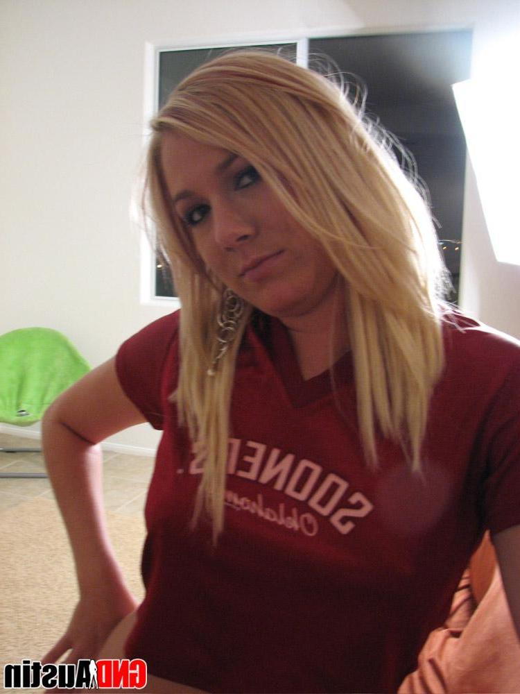 12P Blonde girl next door Austin loves to tease with her perfect perky tits and pierced nipples