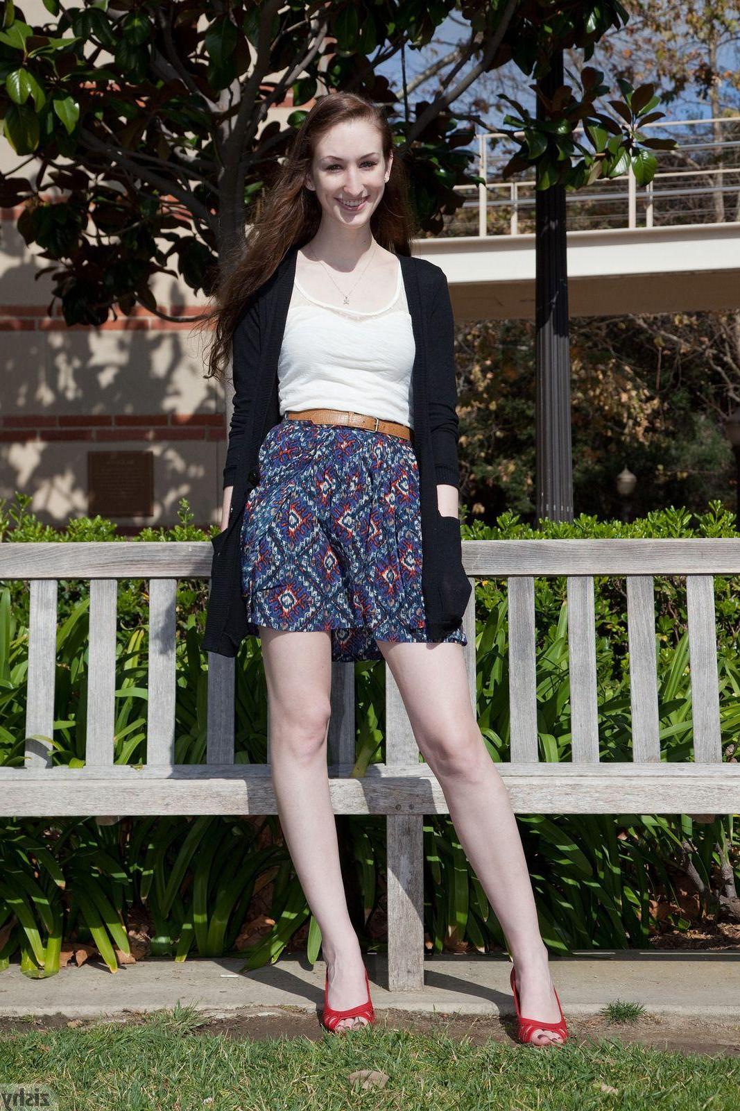 12P Hot redhead Haley Gladwell shows you what's up her skirt