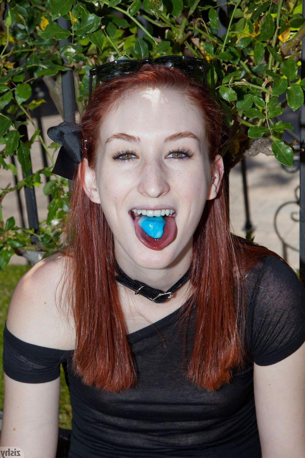 12P Redhead beauty Haley Gladwell teases you with a popsicle and her panties