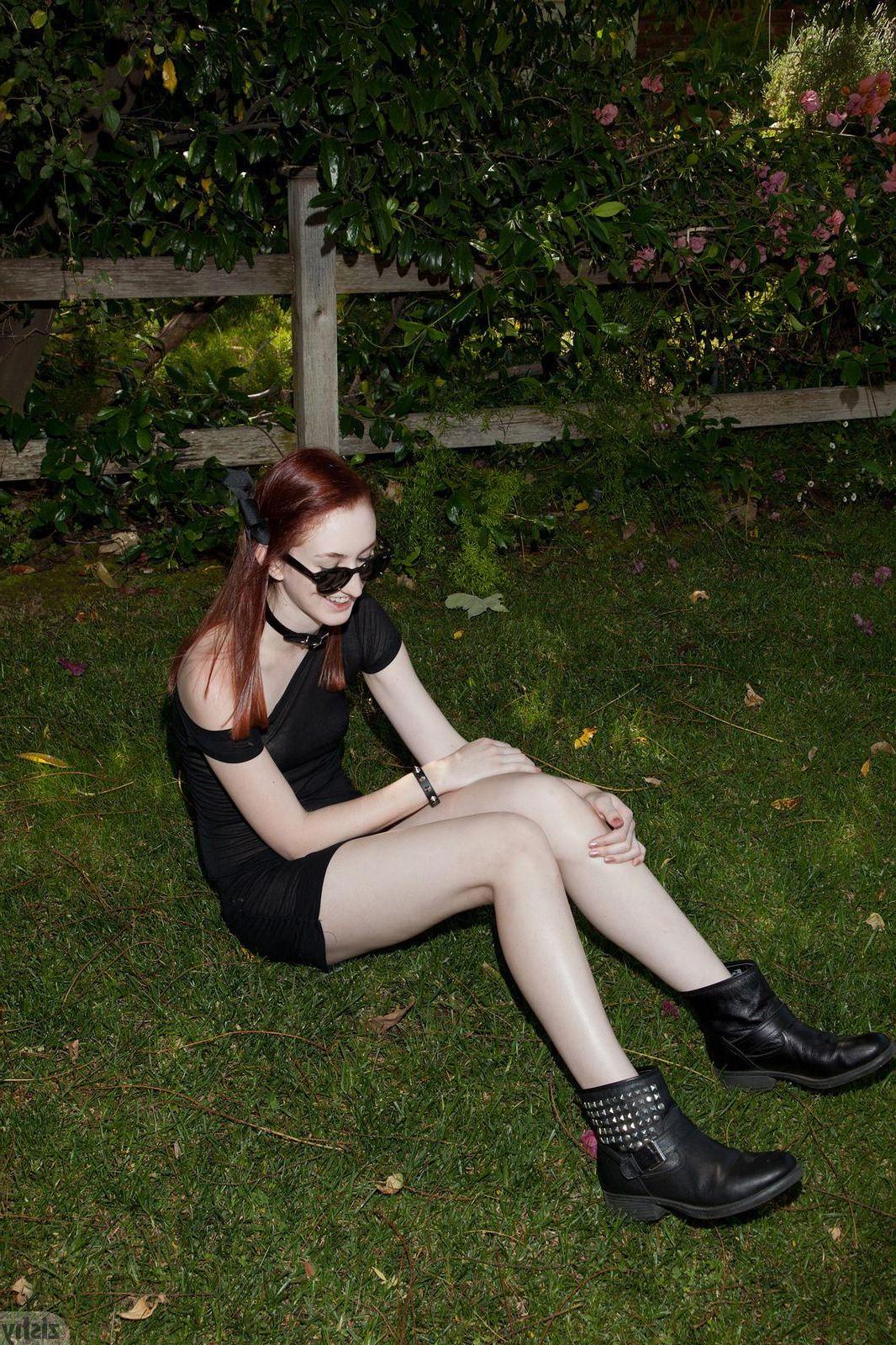 12P Redhead beauty Haley Gladwell teases you with a popsicle and her panties