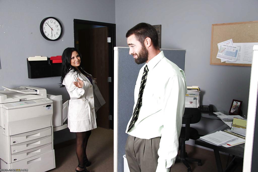 16P Sexy office secretary in stockings Sophia Lomeli stripped and fucked