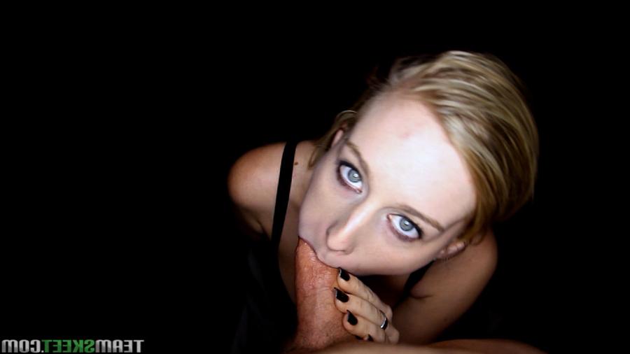 16P Close-up deepthroat blowjob by slender blondie Stacie Jaxxx!