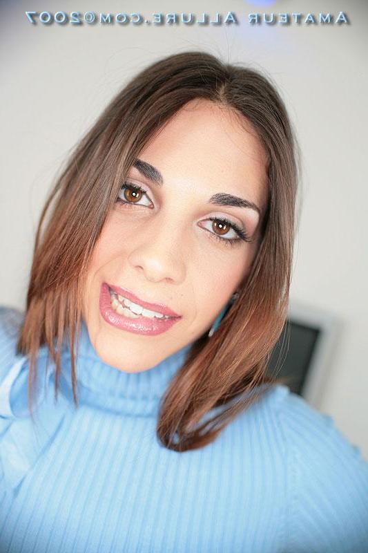 16P Wide eyed brunette teen Katie gives her first time blowjob on camera