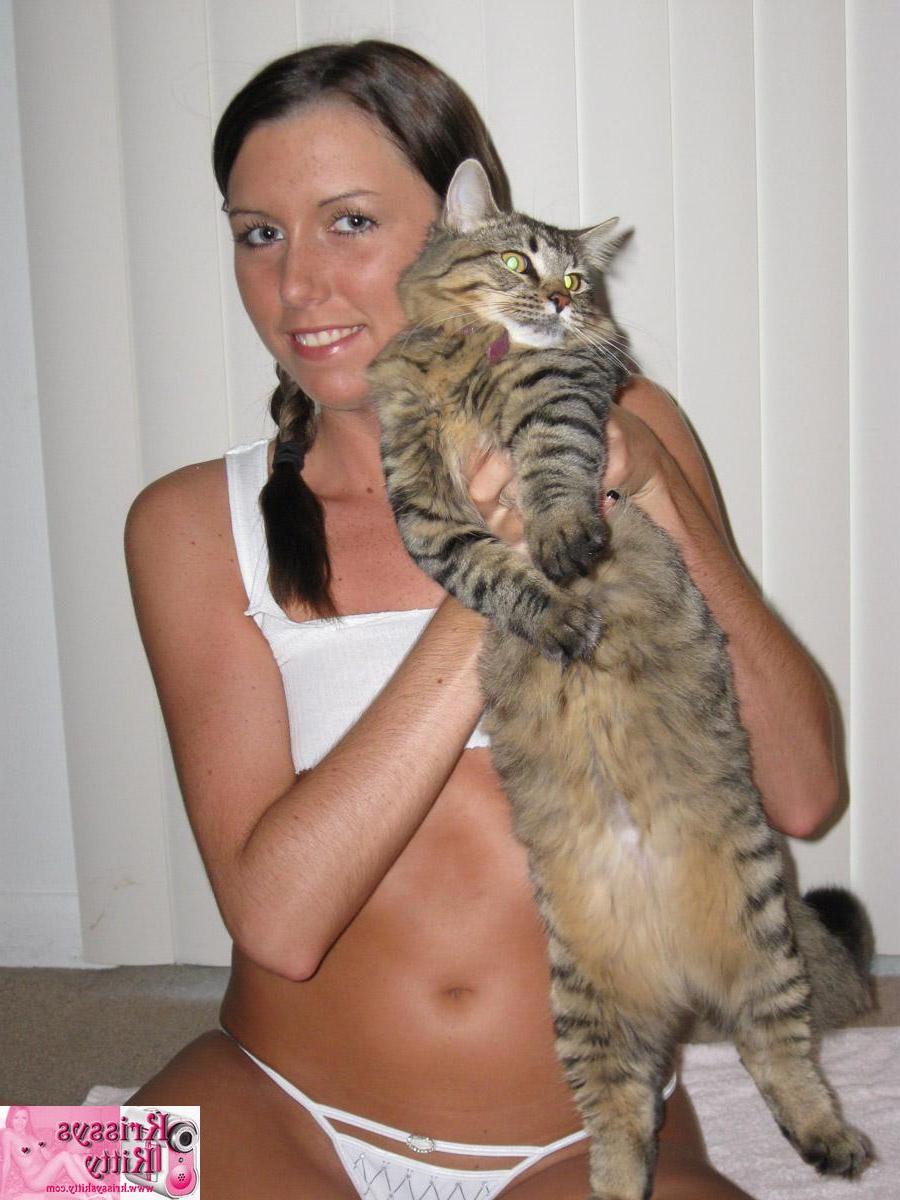 20P Pictures of Krissy's Kitty all oiled up in pigtails