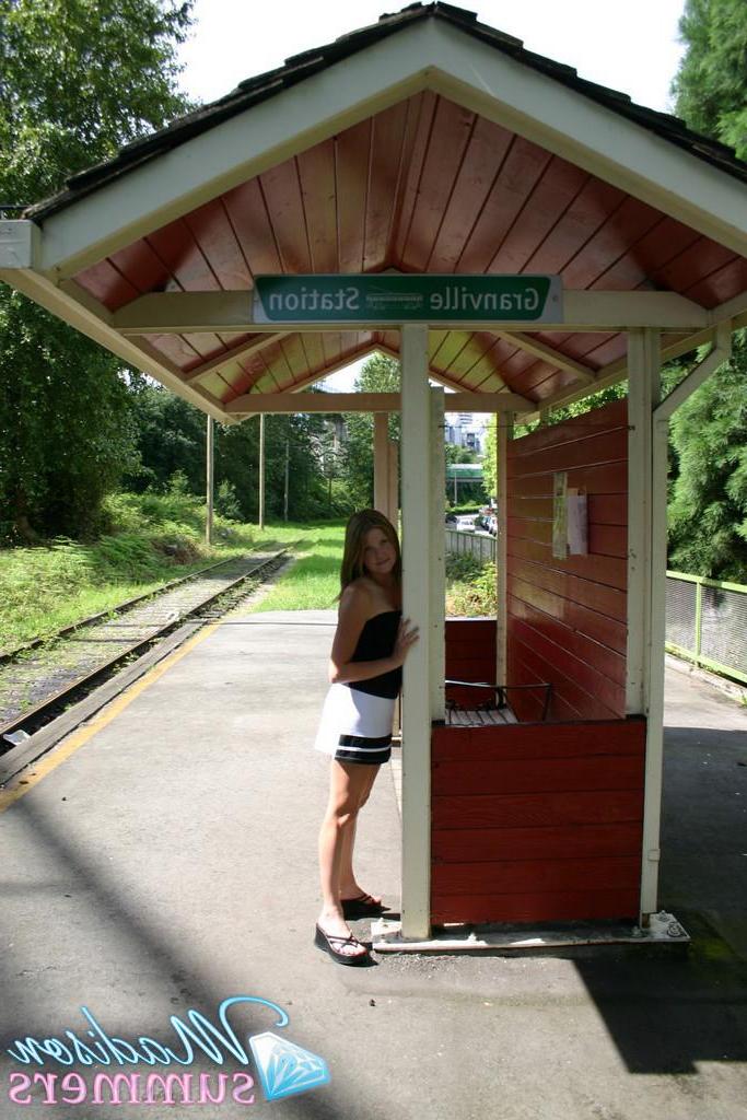20P Pictures of teen girl Madison Summers flashing at a train station