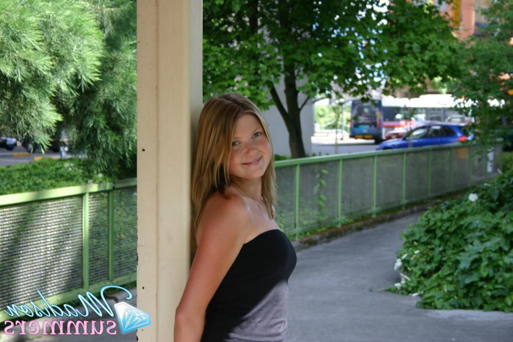 20P Pictures of teen girl Madison Summers flashing at a train station