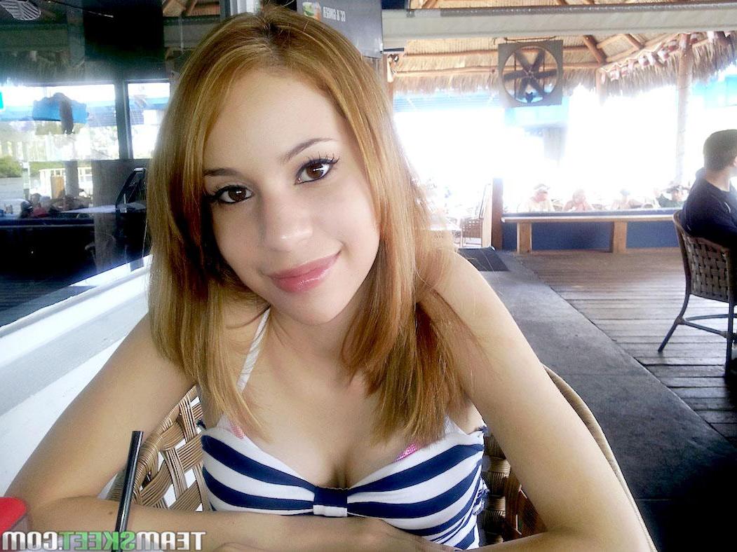 10P Blonde teen Mae Olsen puts out on the camera for the first time