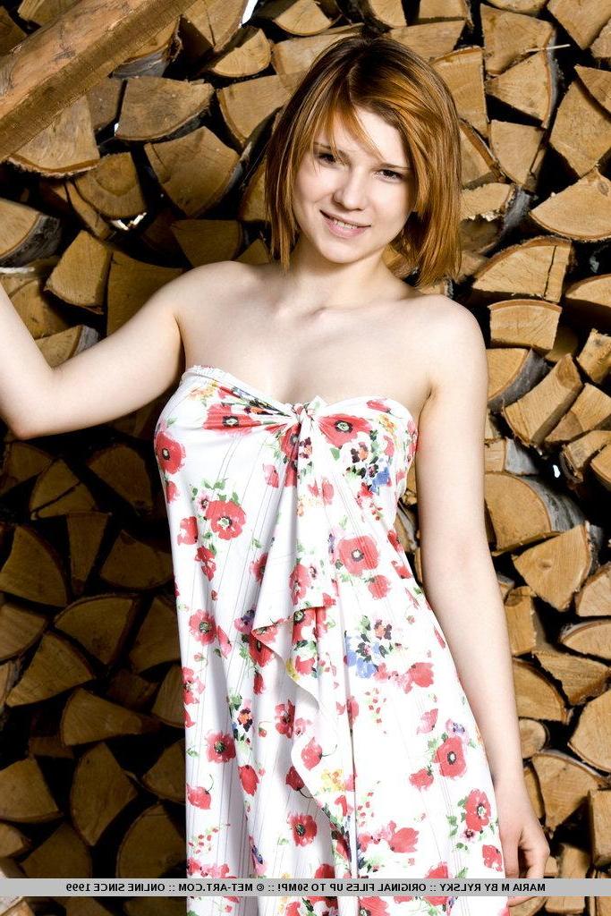 18P Pictures of redhead teen Maria M showing her hairy pussy