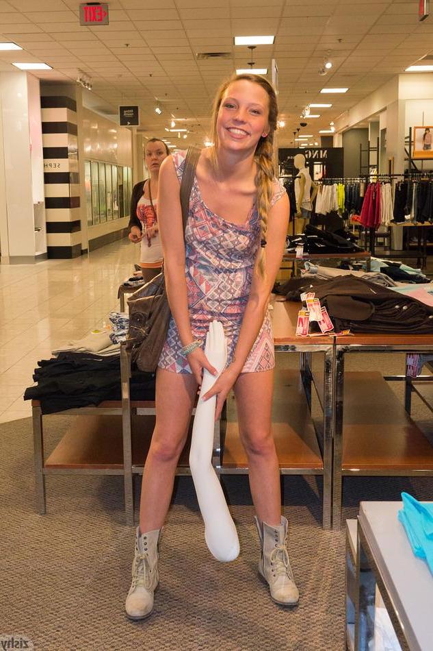 8P Blonde coed Marley Kunis shows you her panties in public