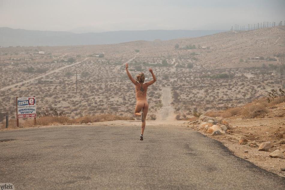 8P Blonde coed Piper Candless has some fun on the beach