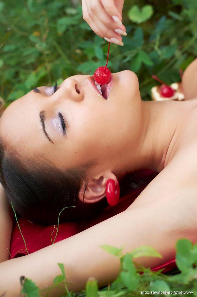16P Teen hottie Romy gets turned on by cherries